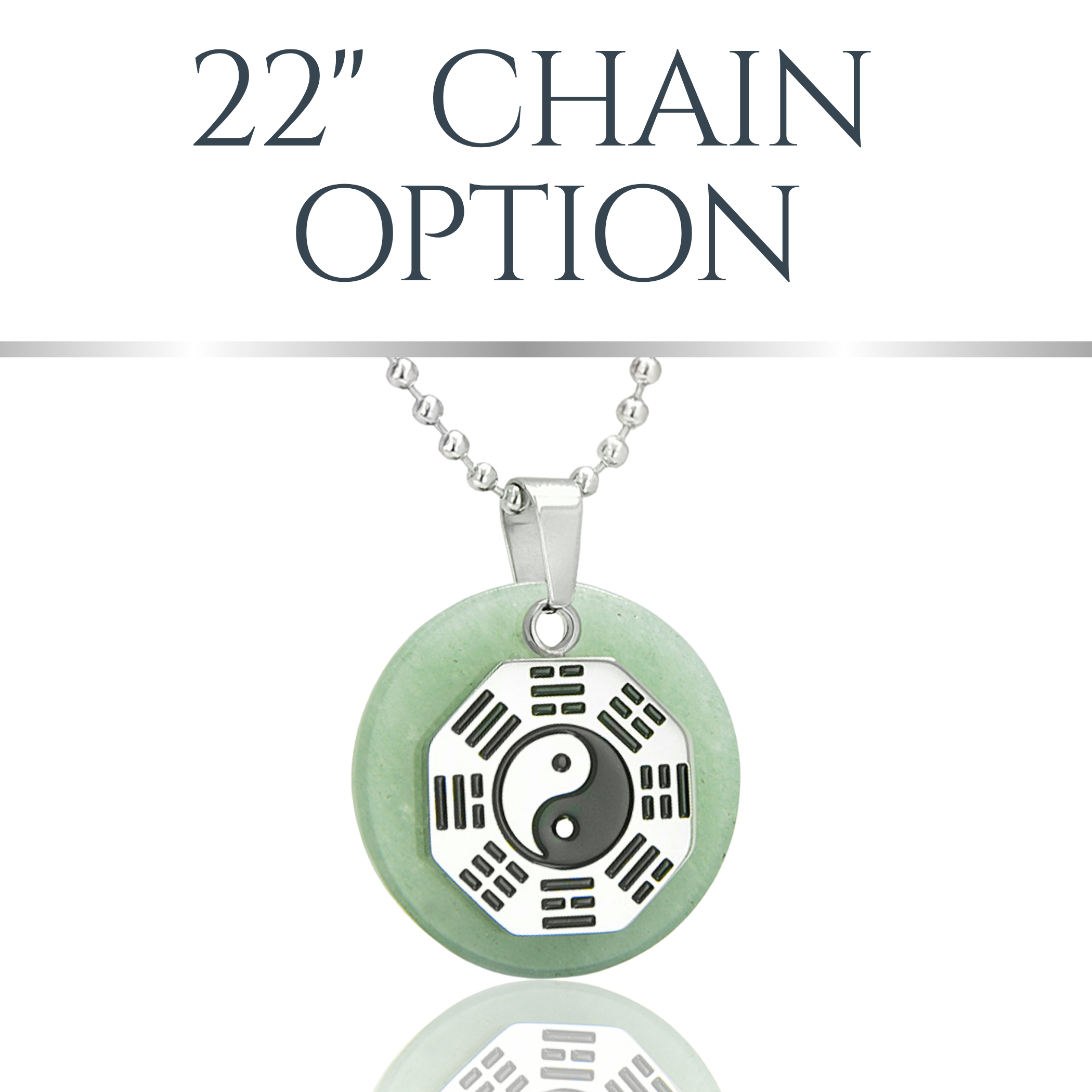 Green Quartz Yin Yang Necklace – Feng Shui BaGua Money Talisman Jewelry