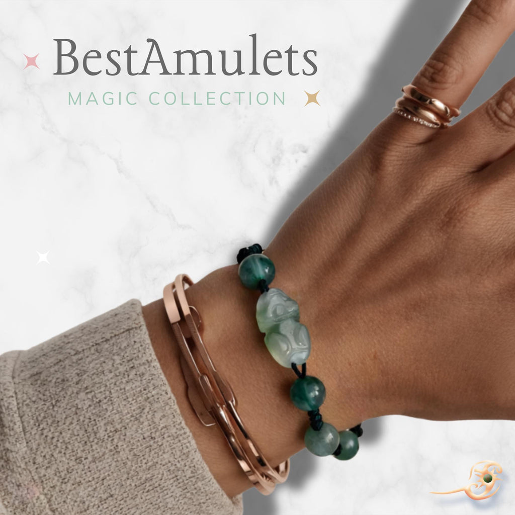 Serpentine Dragon Amulet Bracelet - Spiritual Protection Jewelry - Adjustable Cord