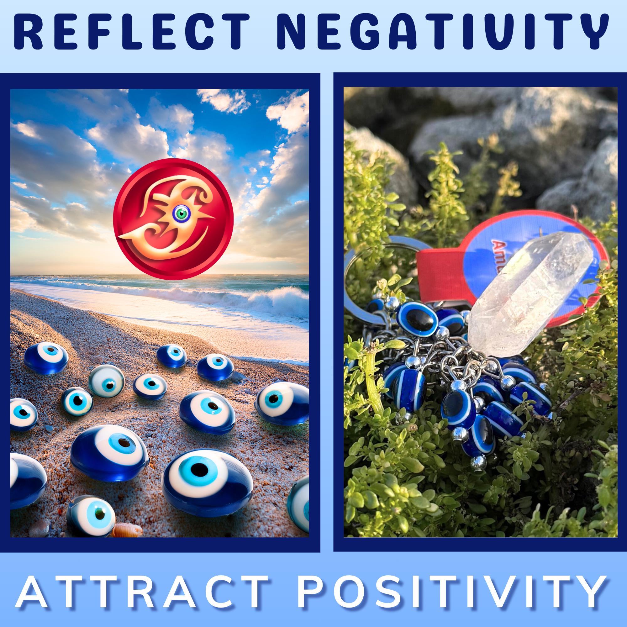 Evil Eye Keychain: Brazilian Quartz Crystal Amulet - Spiritual Protection