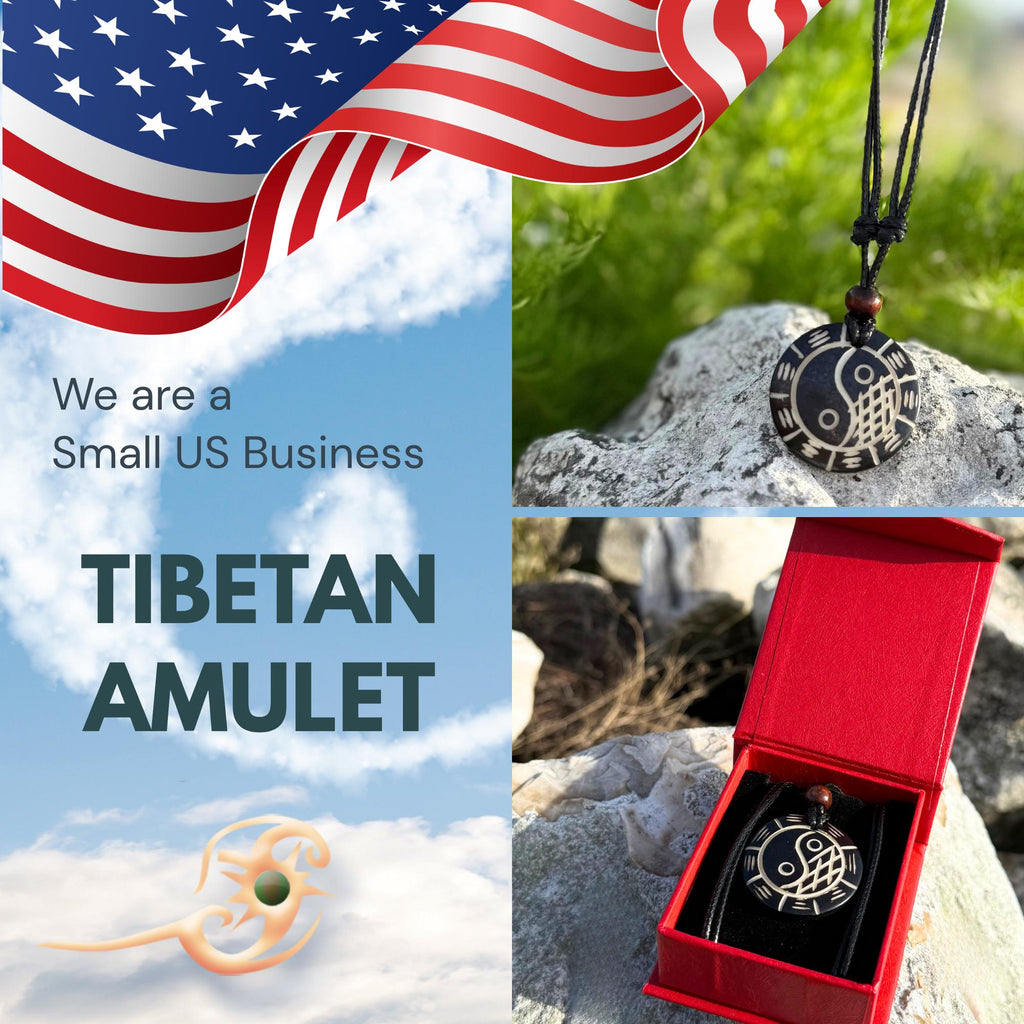 Yak Bone Yin Yang Ba Gua Necklace: Tibetan Feng Shui Amulet