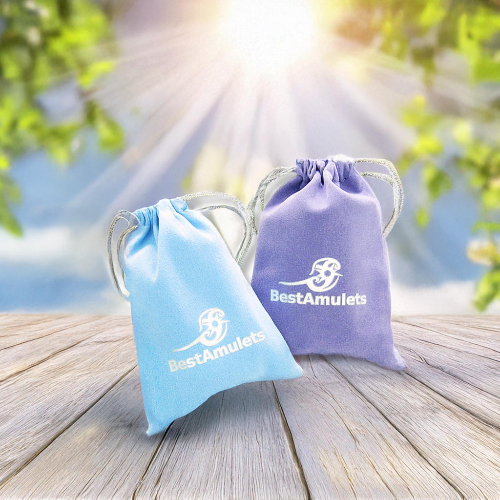 Celtic Cross Amulet in Green Moss Agate - 18 Inch Necklace - Fortune Donut Gemstone