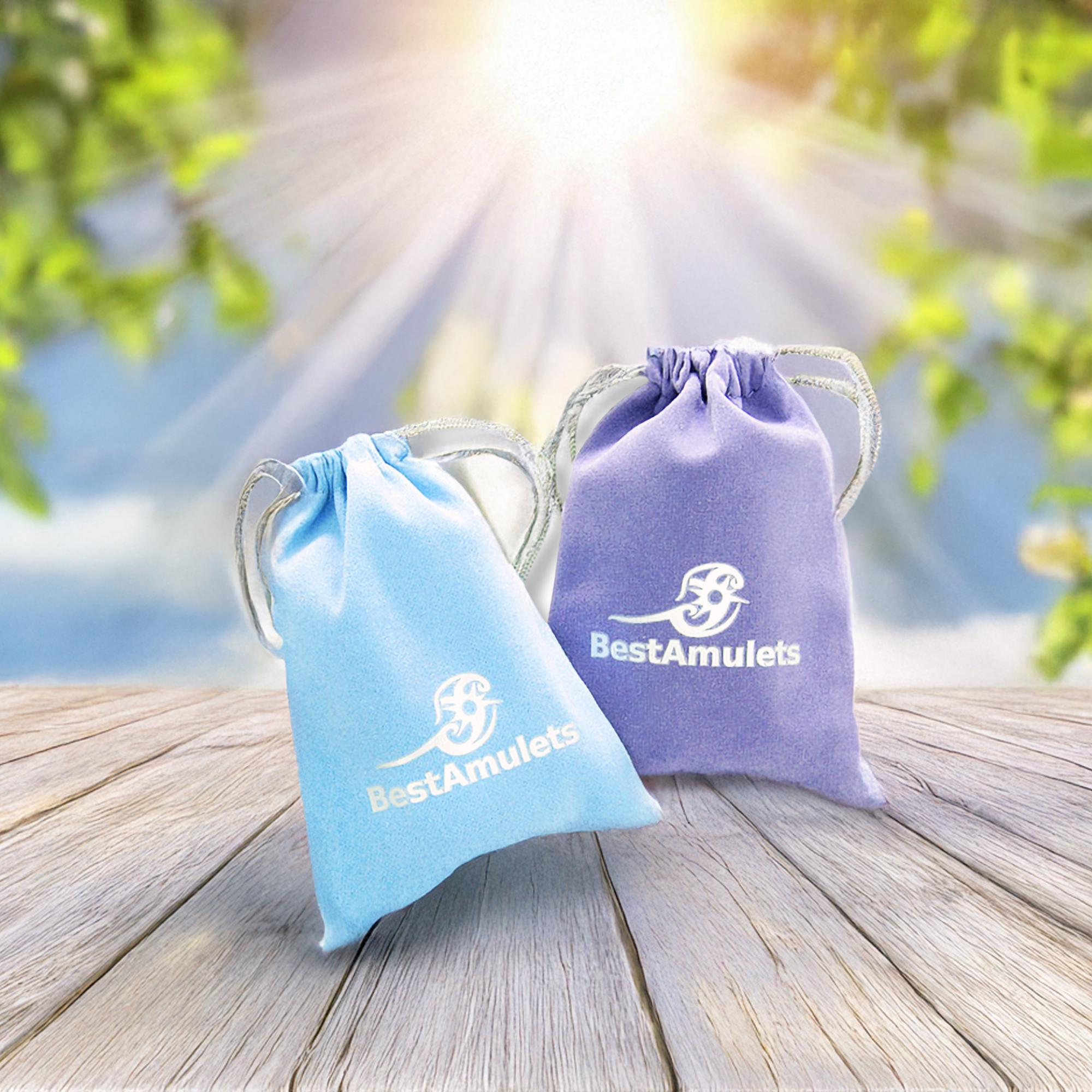 Celtic Cross Amulet in Green Moss Agate - 18 Inch Necklace - Fortune Donut Gemstone