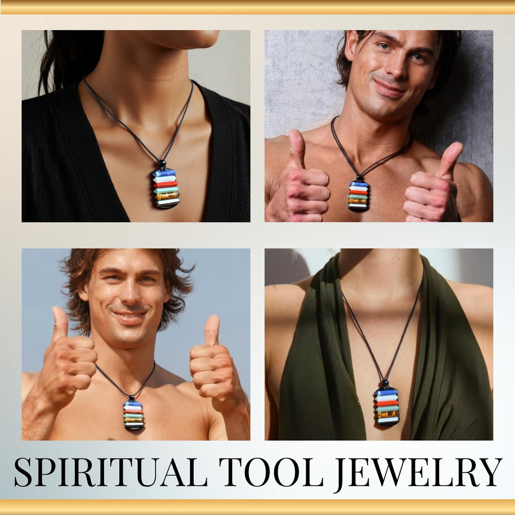 Chakra Gemstone Amulet Necklace – Energy Balancing Reiki Jewelry