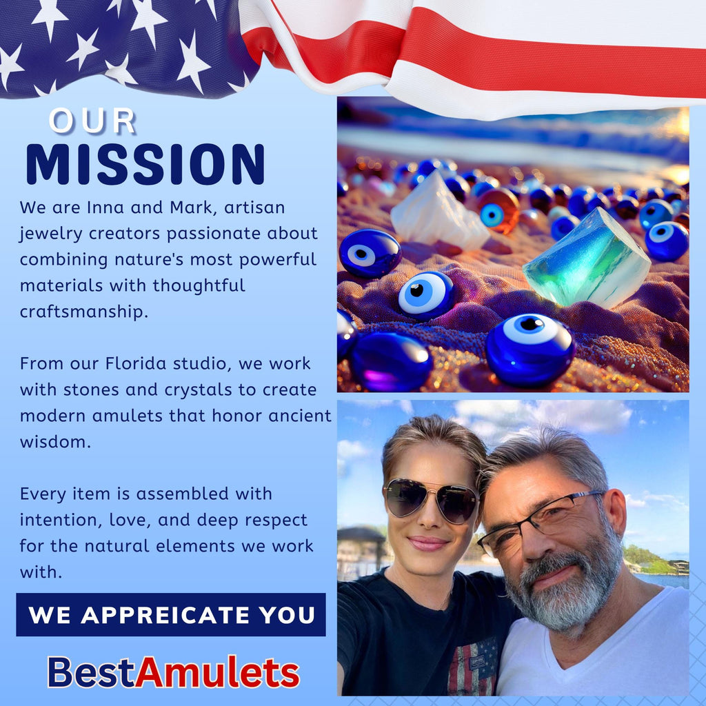 Evil Eye Keychain: Brazilian Quartz Crystal Amulet - Spiritual Protection