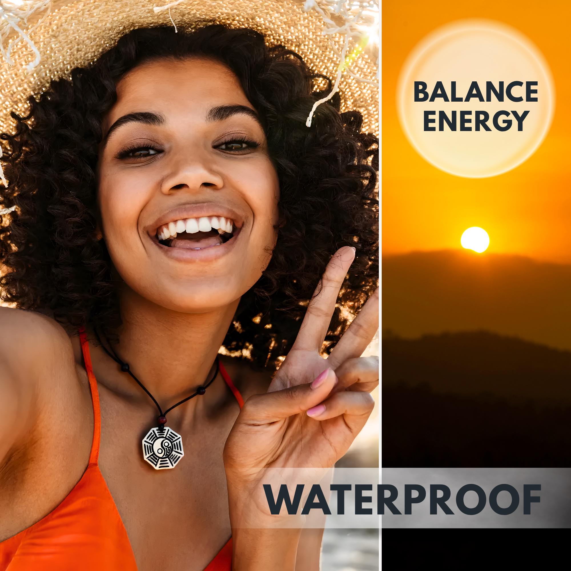 Reversible Yin Yang Necklace: White Yak Bone Ba Gua Amulet