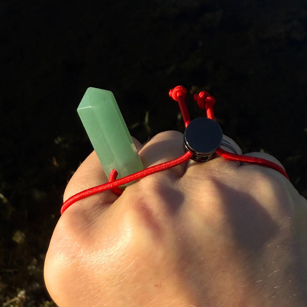 Green Quartz Palm Bracelet: Abundance Amulet - Meditation Crystal Fidget