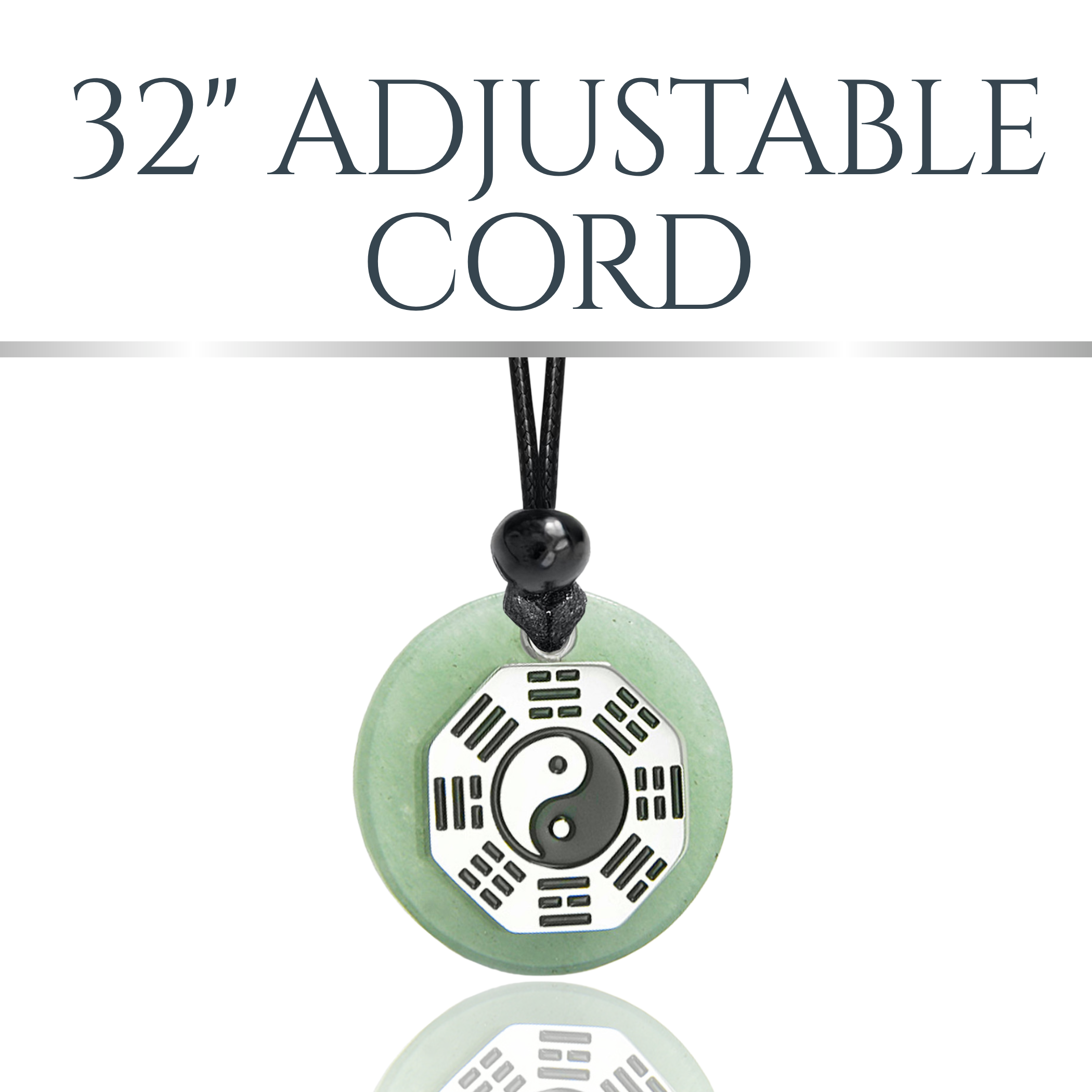 Green Quartz Yin Yang Necklace – Feng Shui BaGua Money Talisman Jewelry