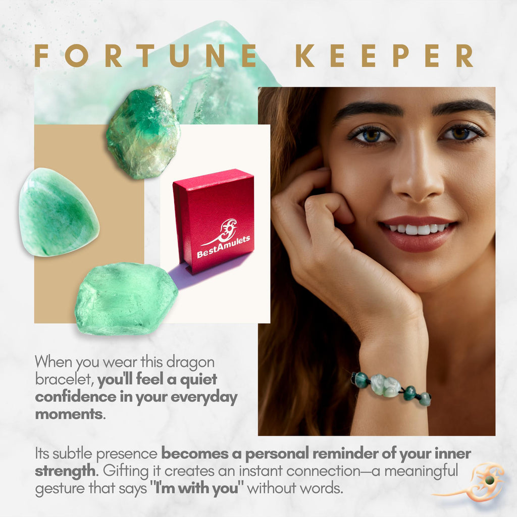 Serpentine Dragon Amulet Bracelet - Spiritual Protection Jewelry - Adjustable Cord