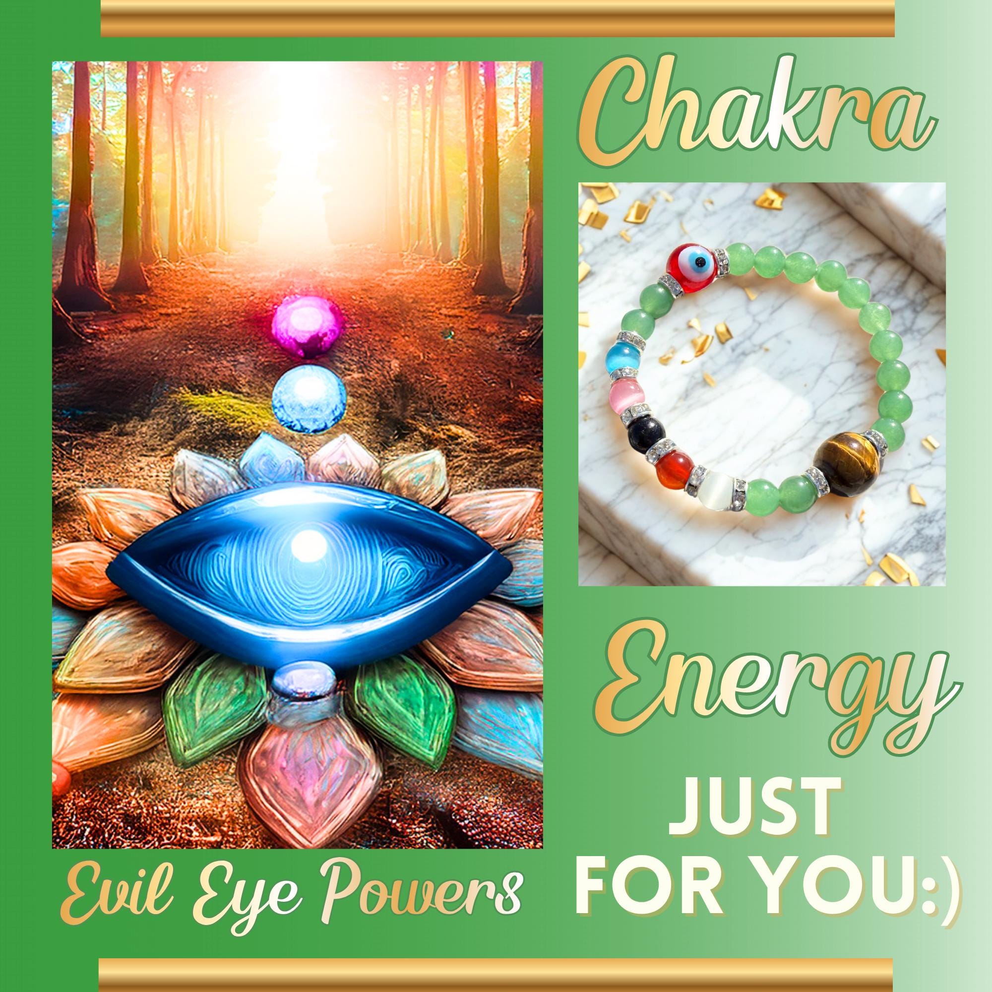 Green Quartz Money Talisman Bracelet – Tiger Eye and Evil Eye Amulet