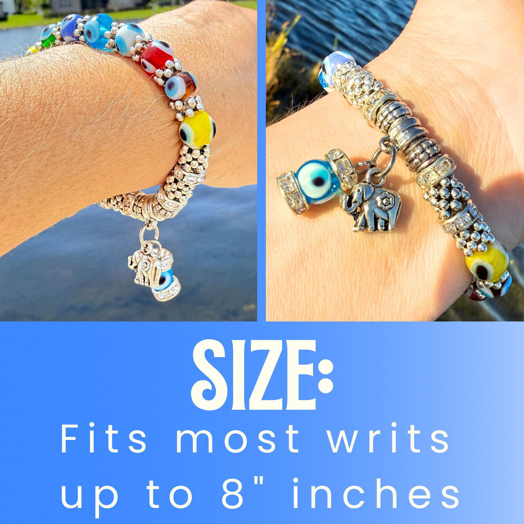 Evil Eye Charm Bracelet – Elephant or Starfish Amulet - Spiritual Protection Jewelry