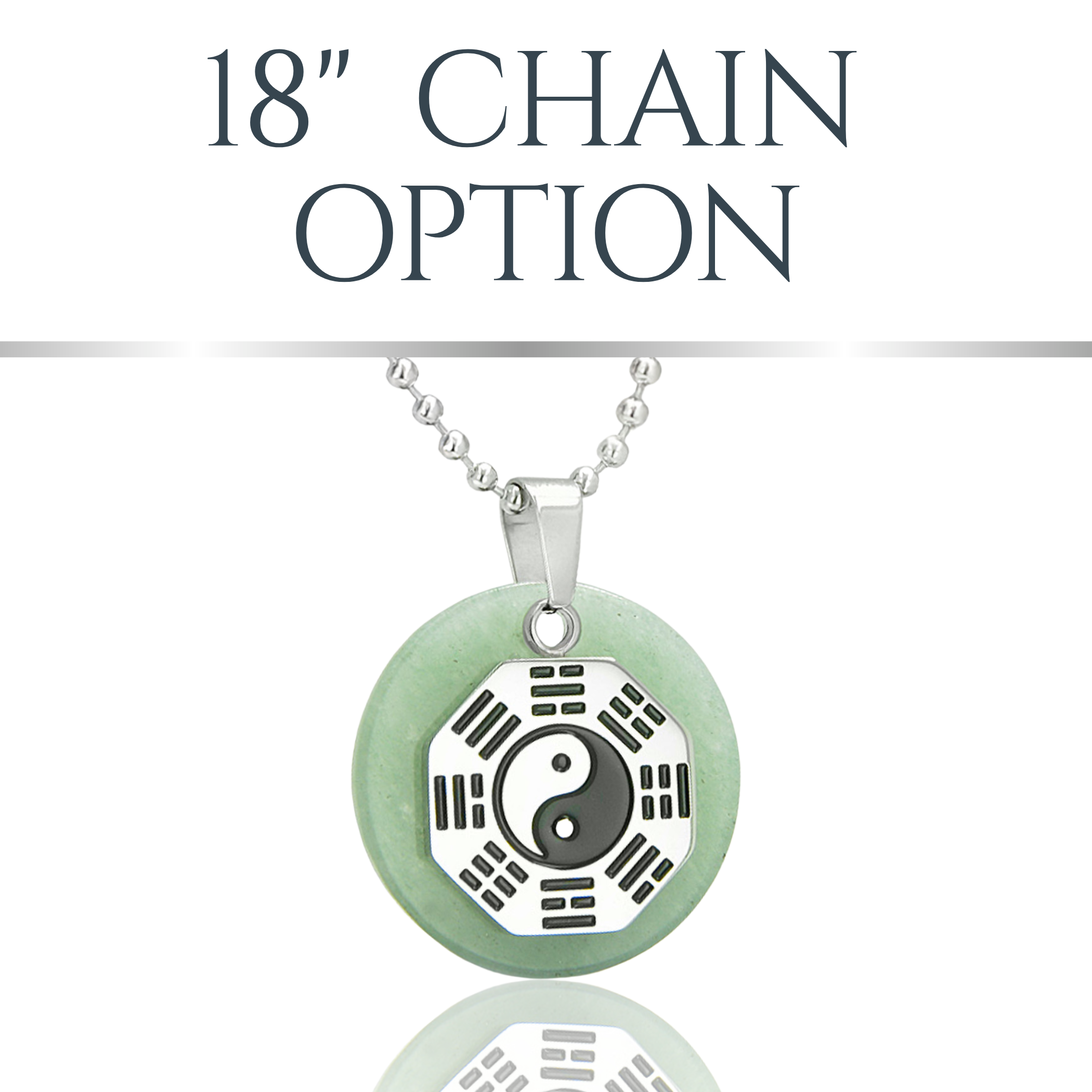 Green Quartz Yin Yang Necklace – Feng Shui BaGua Money Talisman Jewelry