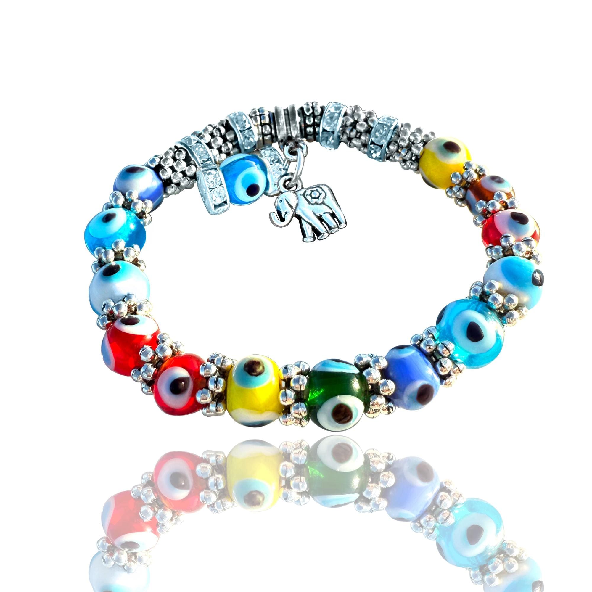 Evil Eye Charm Bracelet – Elephant or Starfish Amulet - Spiritual Protection Jewelry