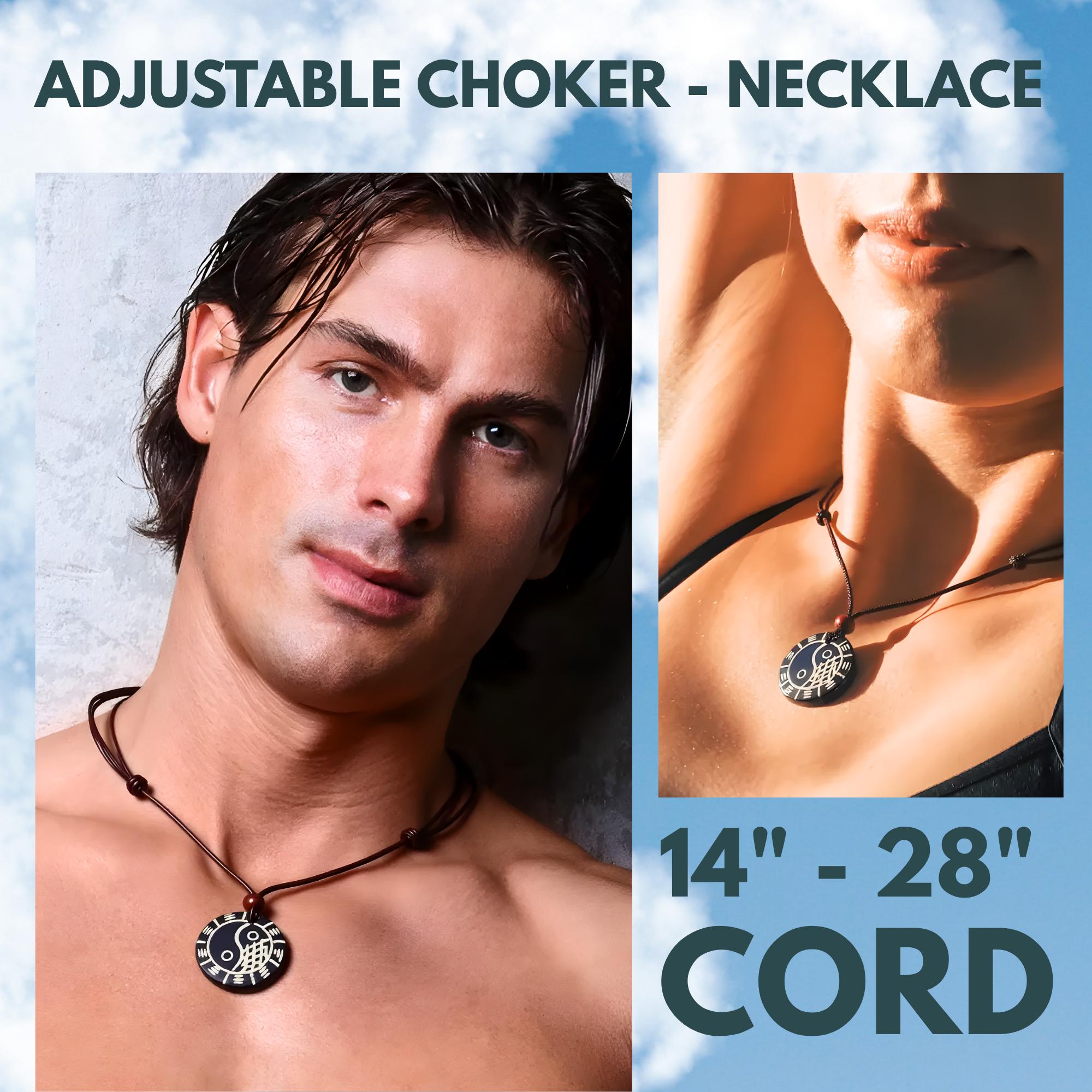 Yak Bone Yin Yang Ba Gua Necklace: Tibetan Feng Shui Amulet