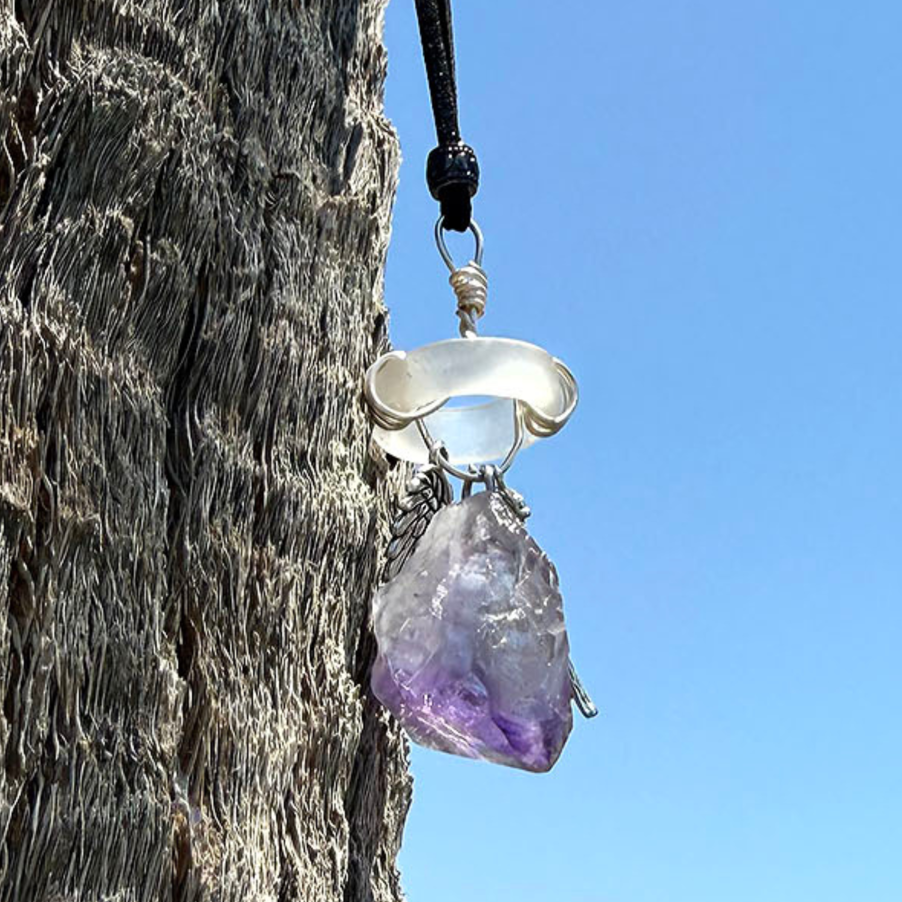 Amethyst Angel Wings Car Charm: Sea Glass Amulet - Travel Protection