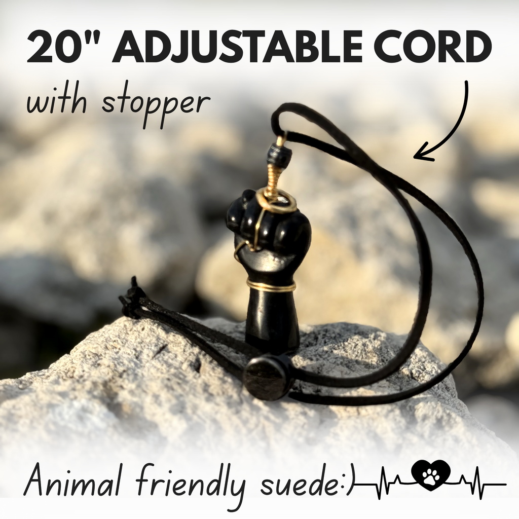 Black Obsidian Figa Car Charm - Gold Tone Wire Wrapped Protection Amulet