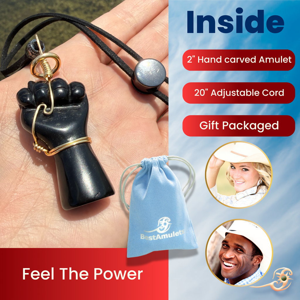 Black Obsidian Figa Car Charm - Gold Tone Wire Wrapped Protection Amulet