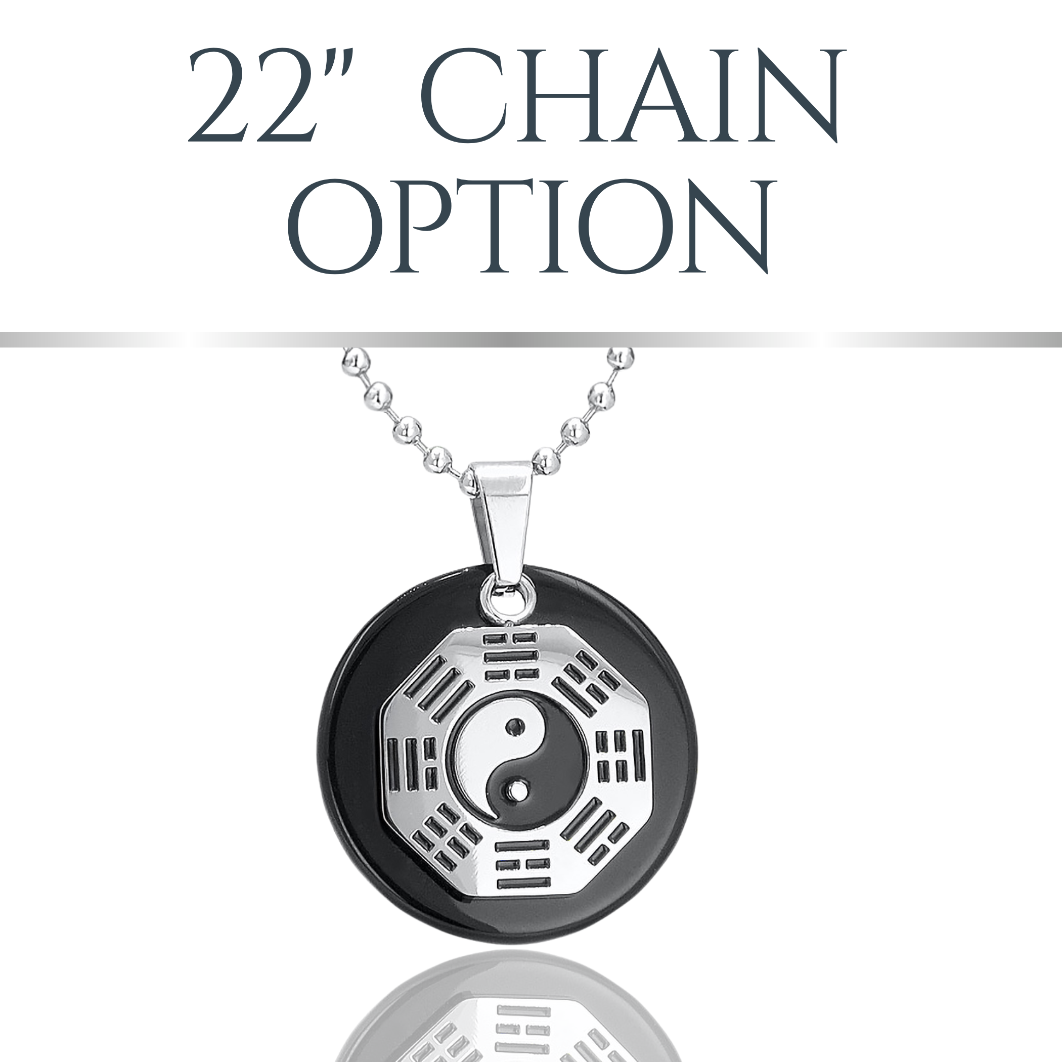 Black Agate Yin Yang Amulet Necklace – Feng Shui BaGua Spiritual Protection Talisman Jewelry