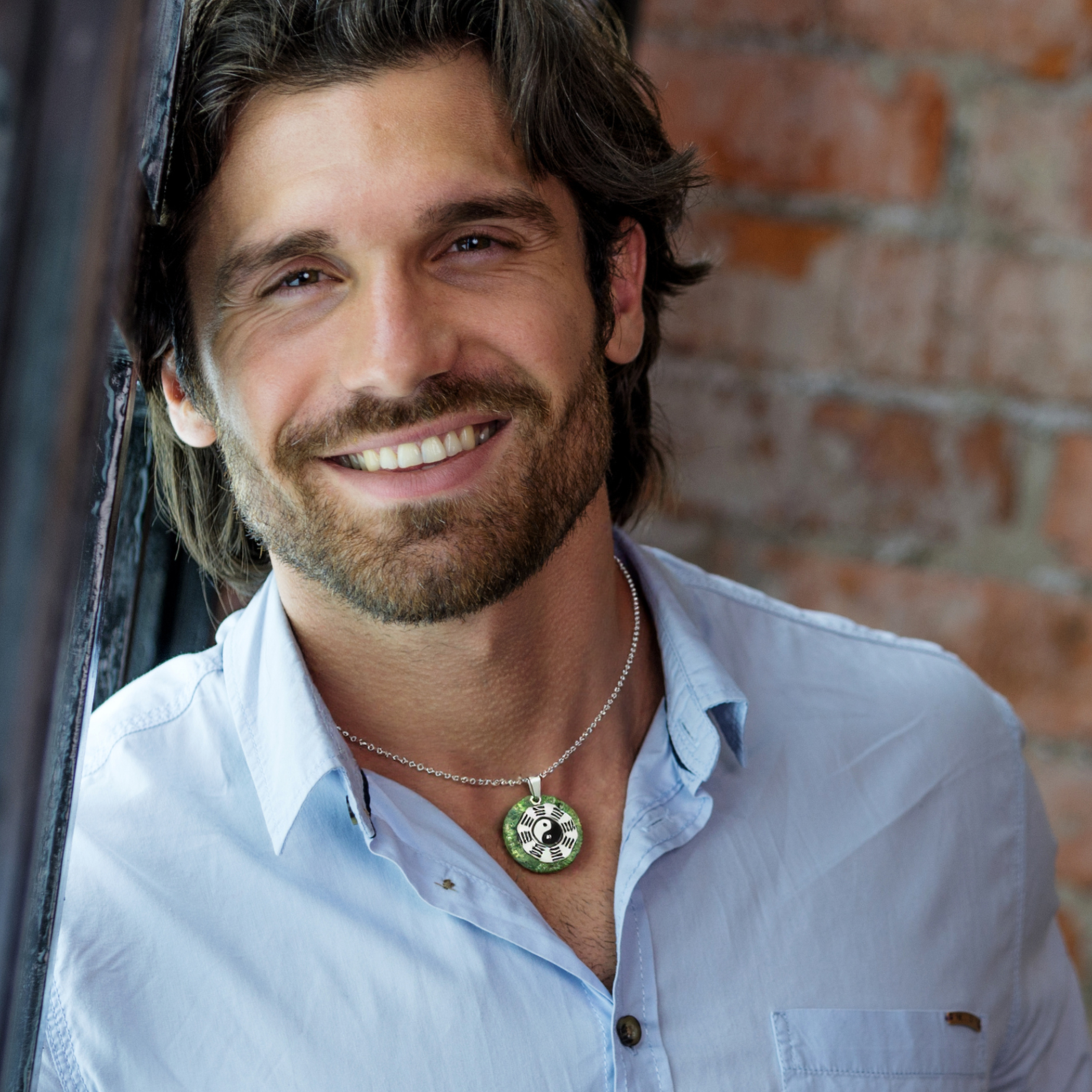 Green Moss Agate Yin Yang Amulet Necklace – Feng Shui BaGua Fortune Talisman Jewelry