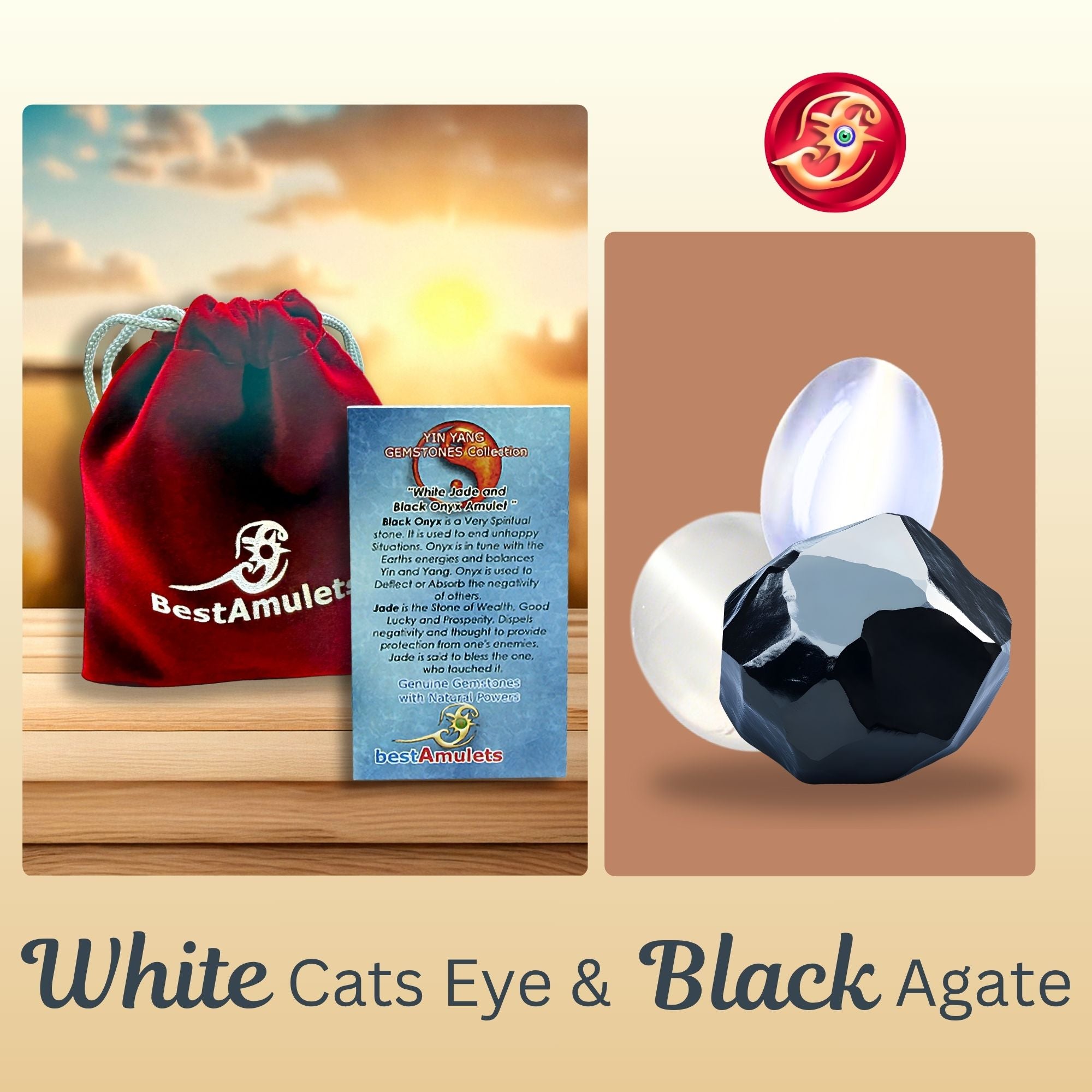 Wolf and Cross Gemstone Bracelet – Spiritual Amulet Jewelry Gift for Women