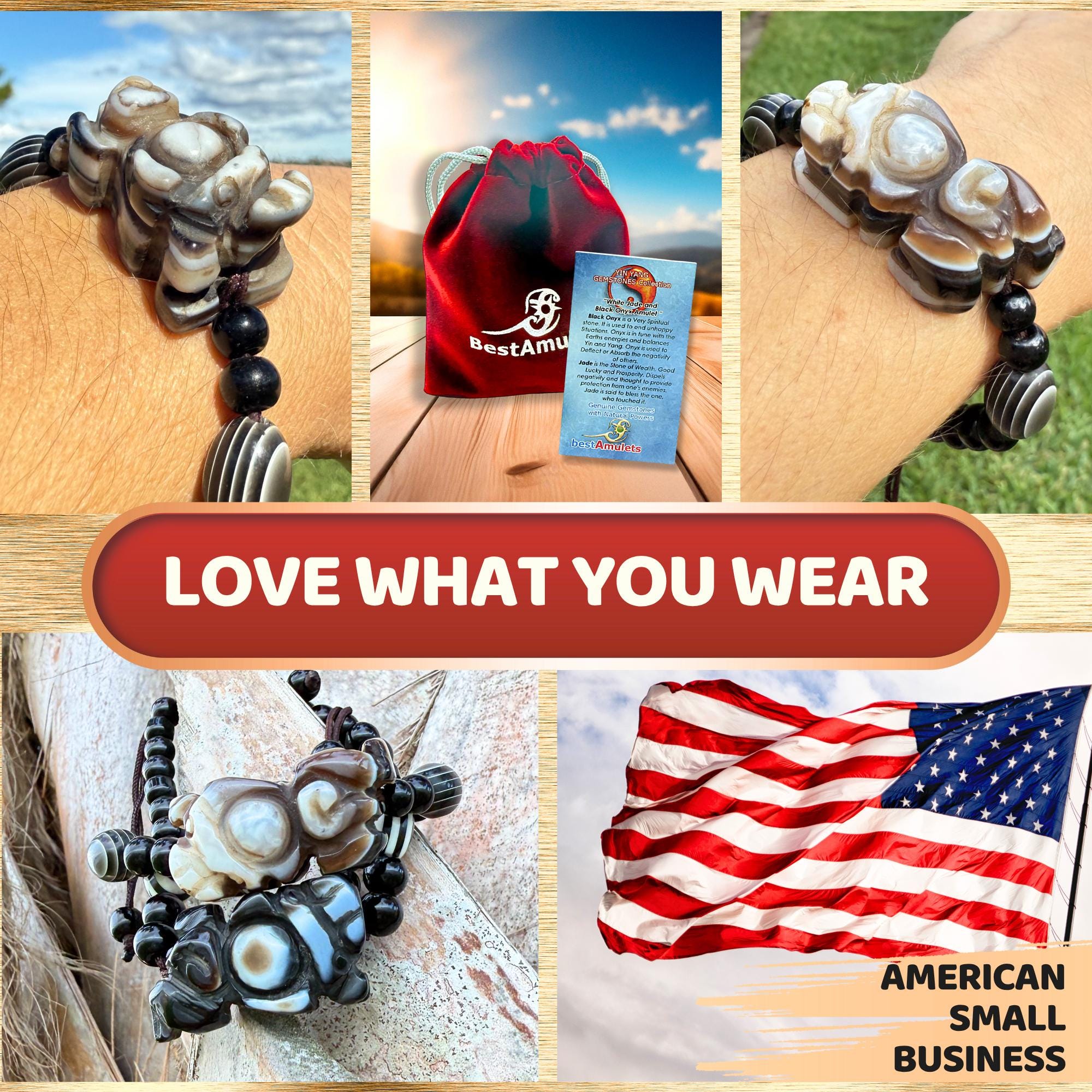 Dragon Carved Agate Bracelet - Matching Couples Set - Natural His Hers Amulets - Spiritual Protection Jewelry