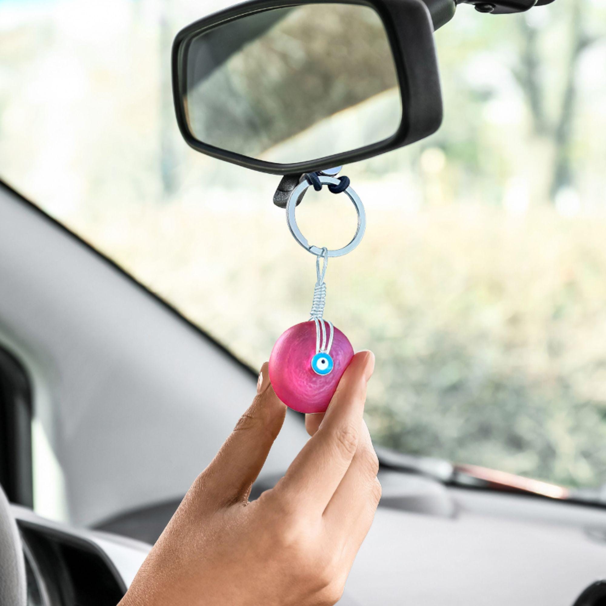 Sea Glass Evil Eye Keychain – Lucky Donut Amulet