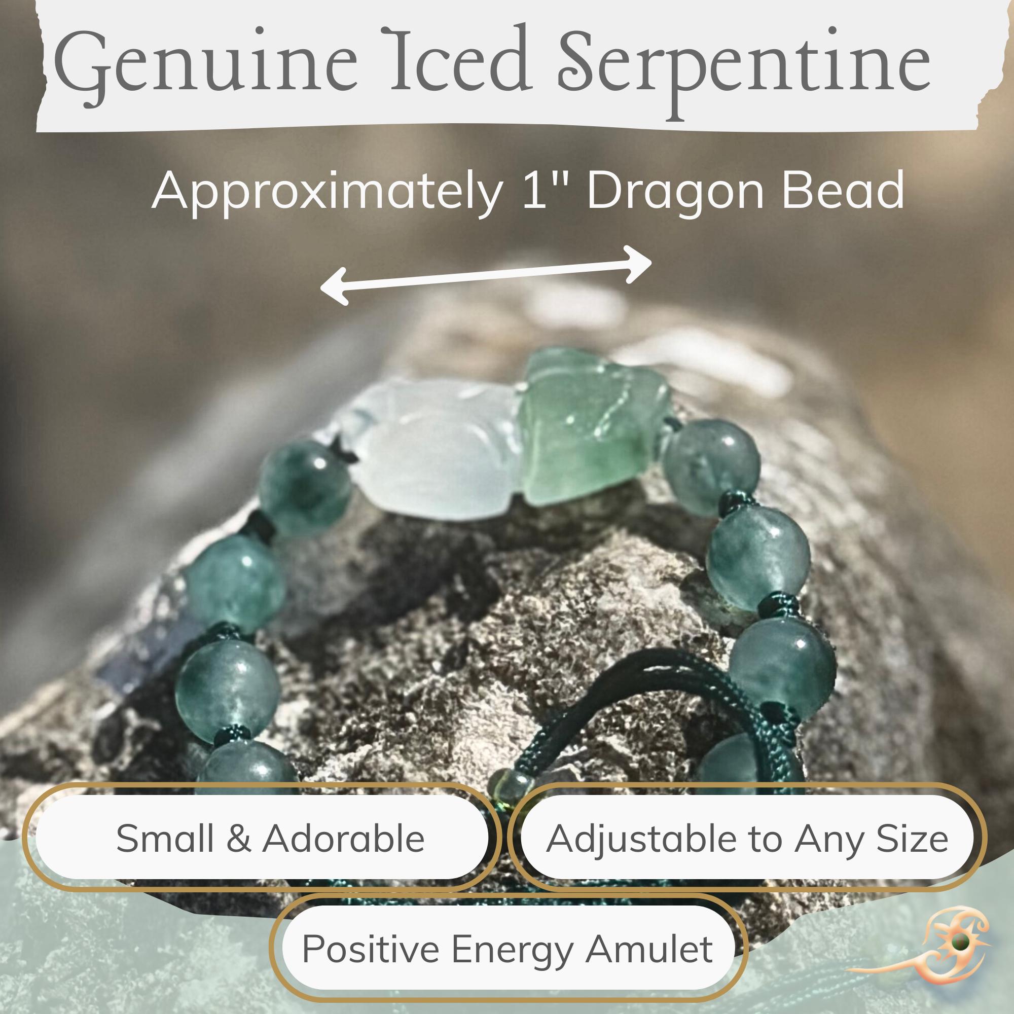 Serpentine Dragon Amulet Bracelet - Spiritual Protection Jewelry - Adjustable Cord