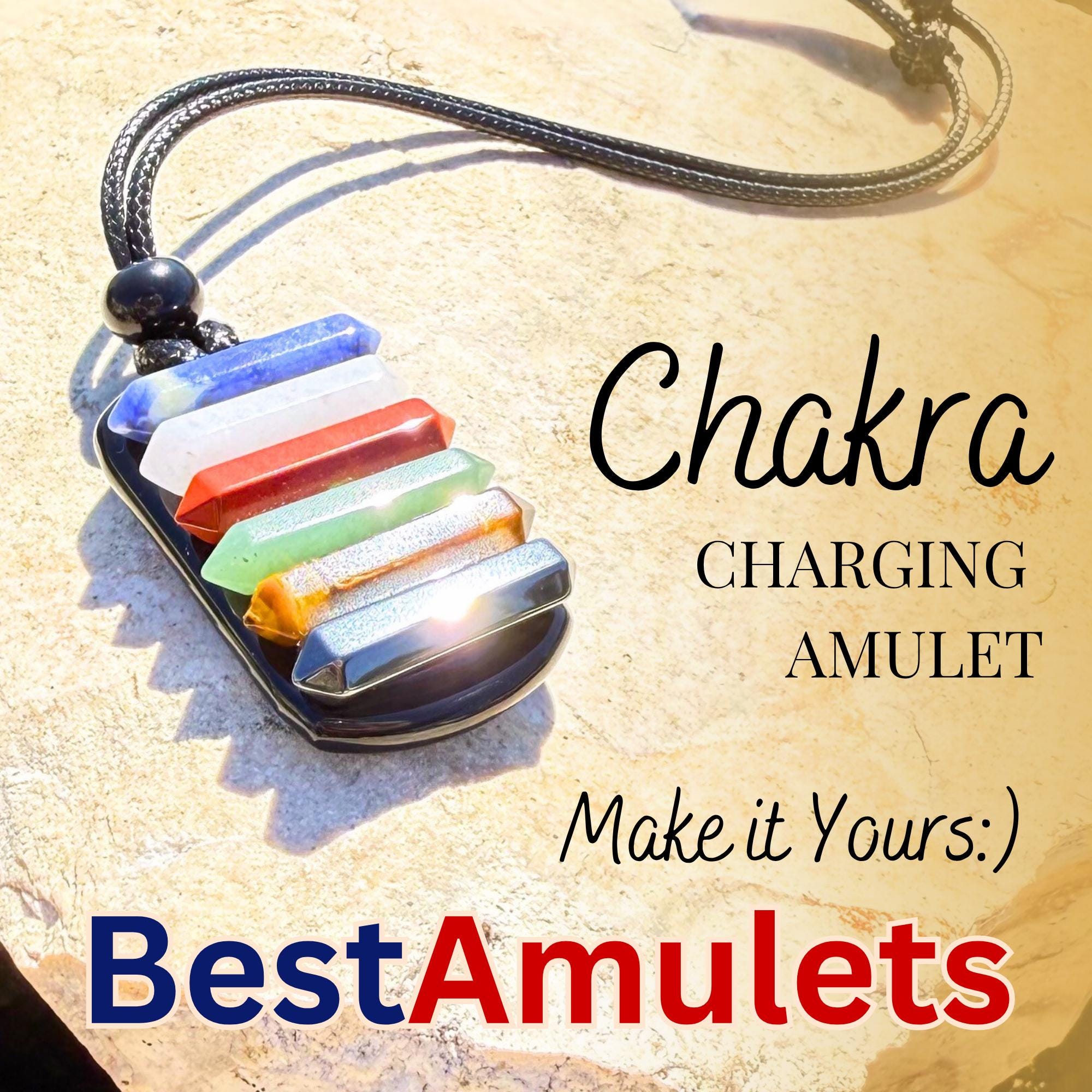 Chakra Gemstone Amulet Necklace – Energy Balancing Reiki Jewelry
