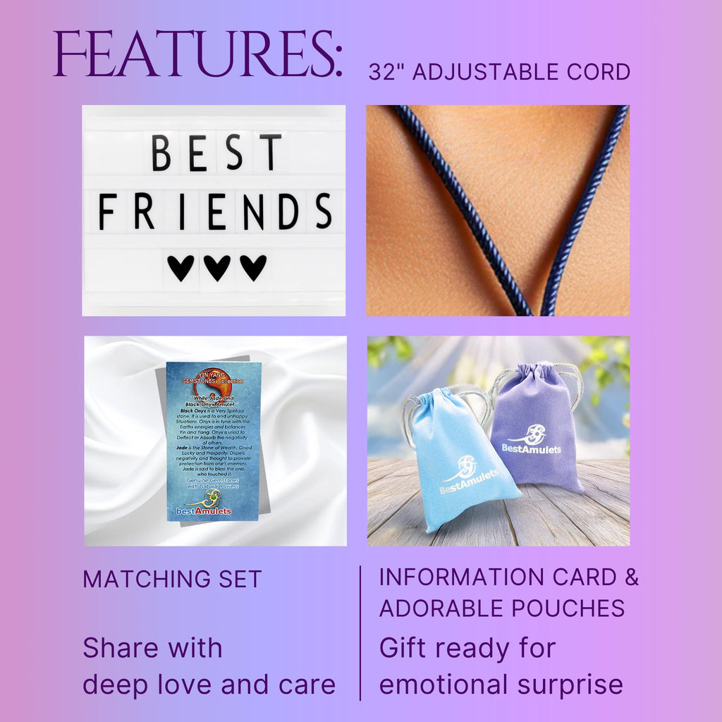 Amethyst and Rose Quartz Puffy Crystal Heart Donuts - Yin Yang Good Luck Friendship Amulets