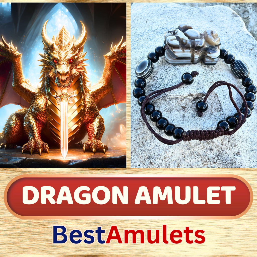 Dragon Carved Agate Bracelet - Matching Couples Set - Natural His Hers Amulets - Spiritual Protection Jewelry