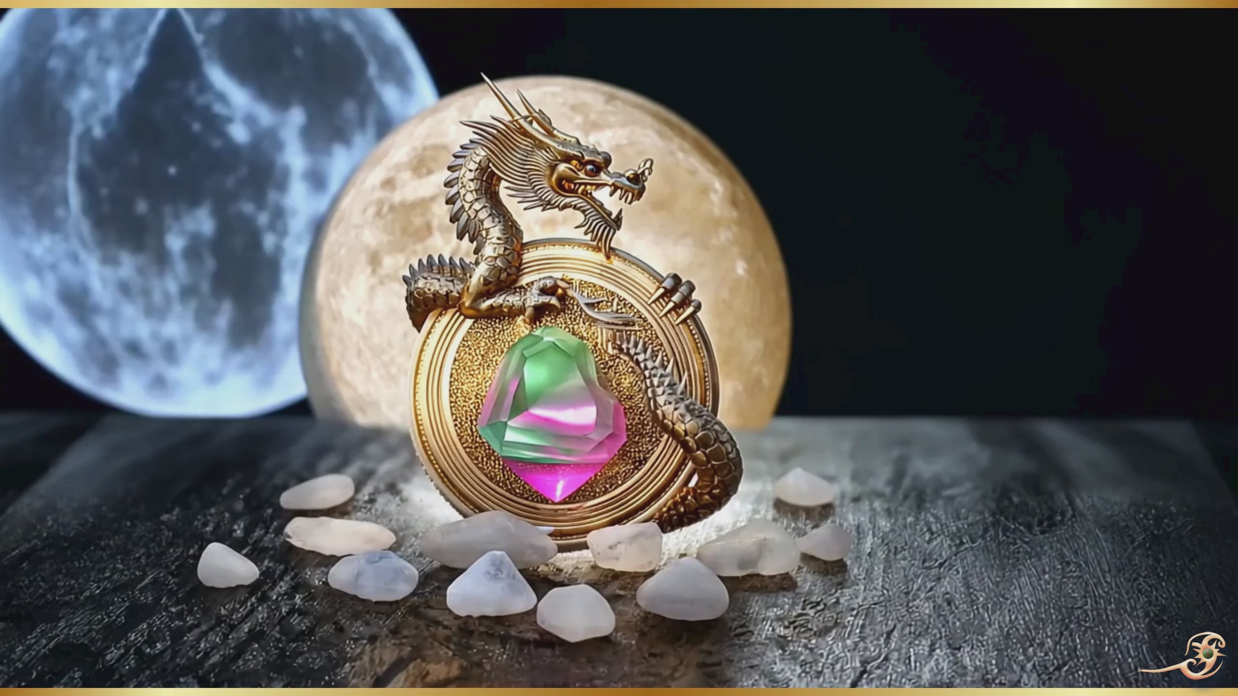 Double Lucky Protection & Love Dragon Bracelet Amulets - Green & Pink Crystals Bead Adjustable String Jewelry - Positive Energy Accessories for Women - Healing Gemstone - Money Talisman