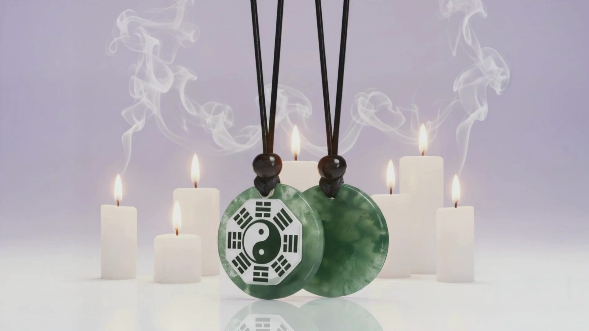 Green Moss Agate Yin Yang Amulet Necklace – Feng Shui BaGua Fortune Talisman Jewelry