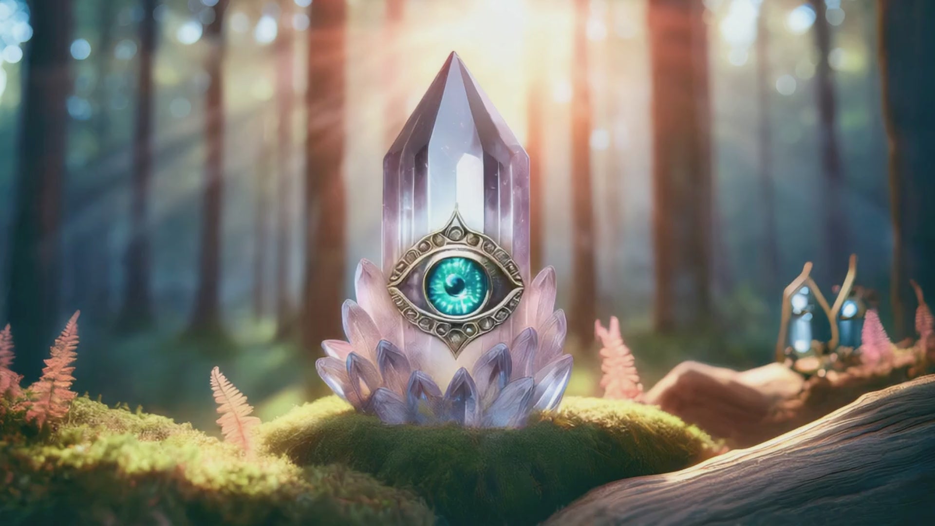 Amethyst Hamsa Hand Keychain – Evil Eye Protection Amulet - Car Hanging Ornament